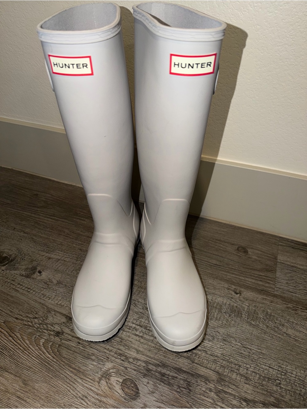 Hunter original tall grey mate rain boots size 7